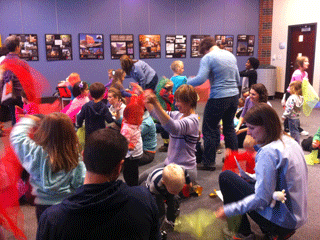 Gari Stein with a group of children